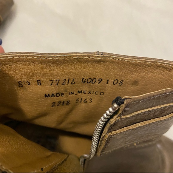 Frye Tina Shootie Leather Chunky Buckle Ankle Boots - Picture 2 of 8